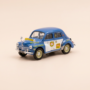 Voiture miniature - Renault 4 CV bleue type R 1062 New-York - Los-Angeles de 1956 (blister)