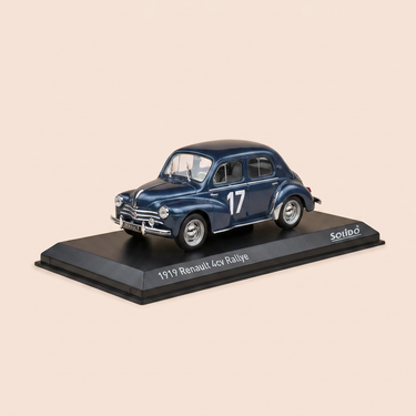 Voiture miniature - Renault 4 CV RALLYE verte foncée numéro 17 - Solido référence 1919 (boite plexi)