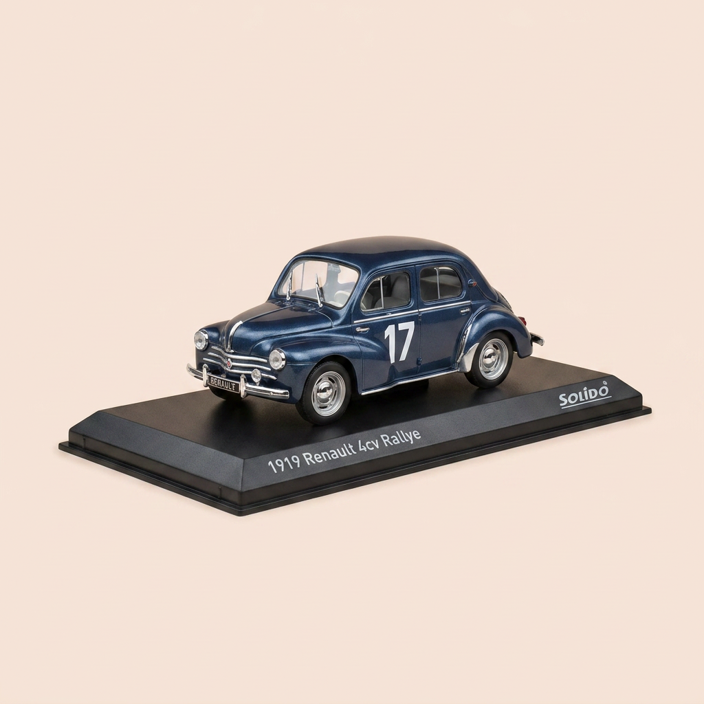 Renault 4 CV RALLYE dark green number 17 - Solido reference 1919 (plexi box)