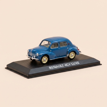 Voiture miniature - Renault 4 CV luxe bleue (boite plexi)