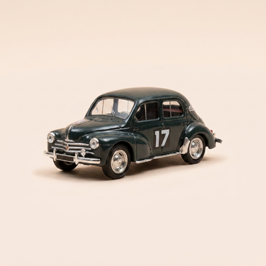 Voiture miniature - Renault 4 CV RALLYE verte numéro 17 - Solido référence 1919 (boite plexi) - avec 2 décalco sur la voiture