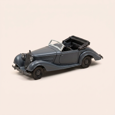 Voiture miniature - Voiture militaire Mercedes 540K grise foncée de 1939 - Solido (fabrication française) - boite N°DO7352