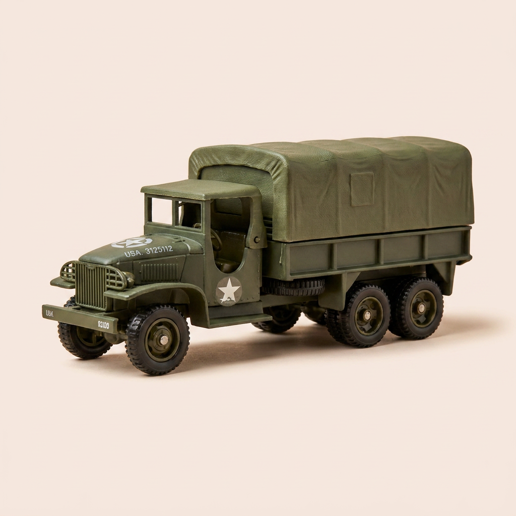 Militarny ciężarówka GMC do transportu kanistrów - Solido (produkcja ?) - pudełko N°EO2734