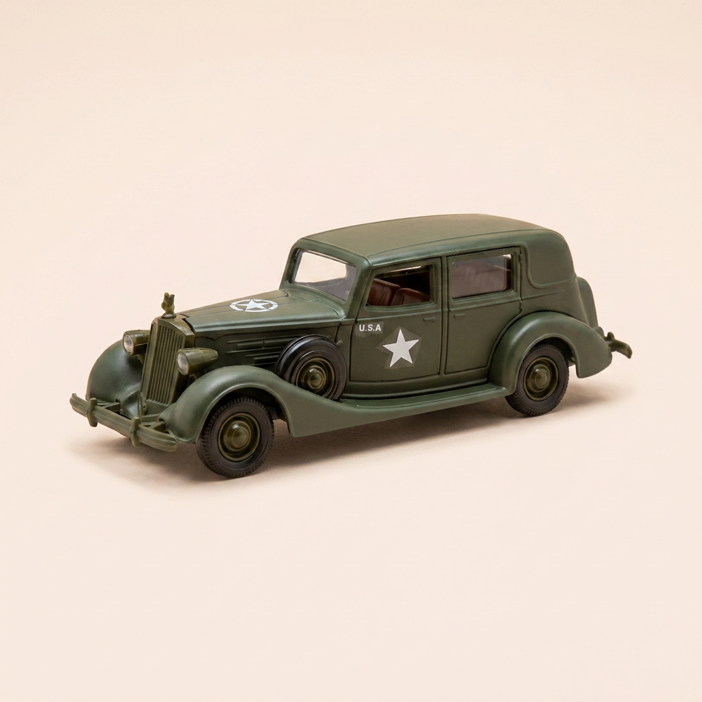 Voiture militaire Packard verte foncée de 1937 - Solido (fabrication française) - boite N°DR0200