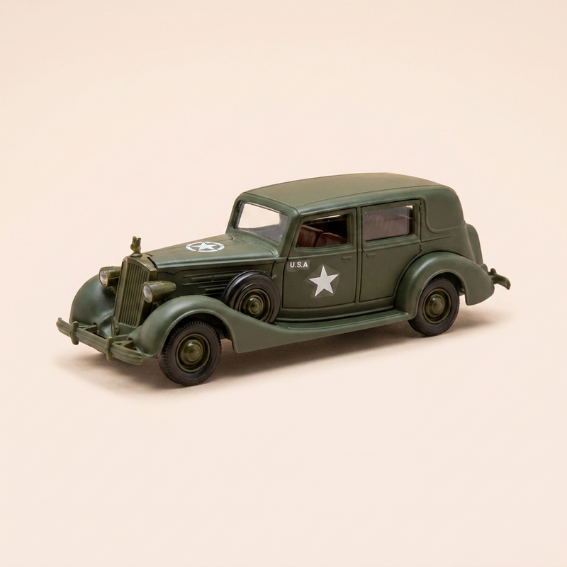 Coche militar Packard verde oscuro de 1937 - Solido (fabricación francesa) - caja N°DR0200