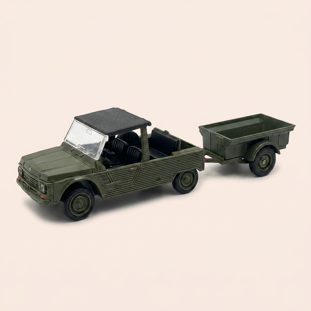 Citroën Méhari militar mat senger Remorque - Solido (franséisch Produktioun) - Këscht N°BO6786