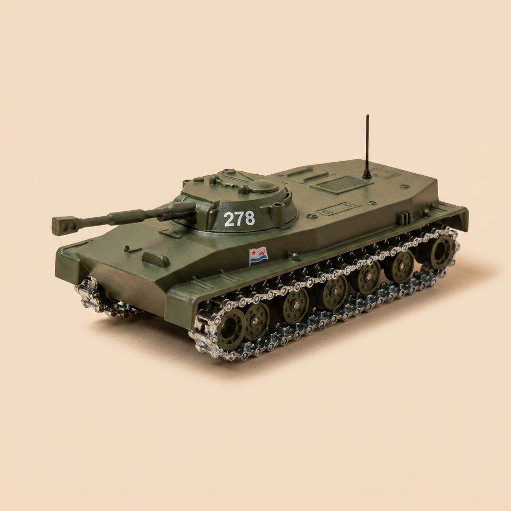 Voiture miniature - Char militaire amphibie PT 76 (URSS) - Solido (fabrication française) - boite N°CS0978