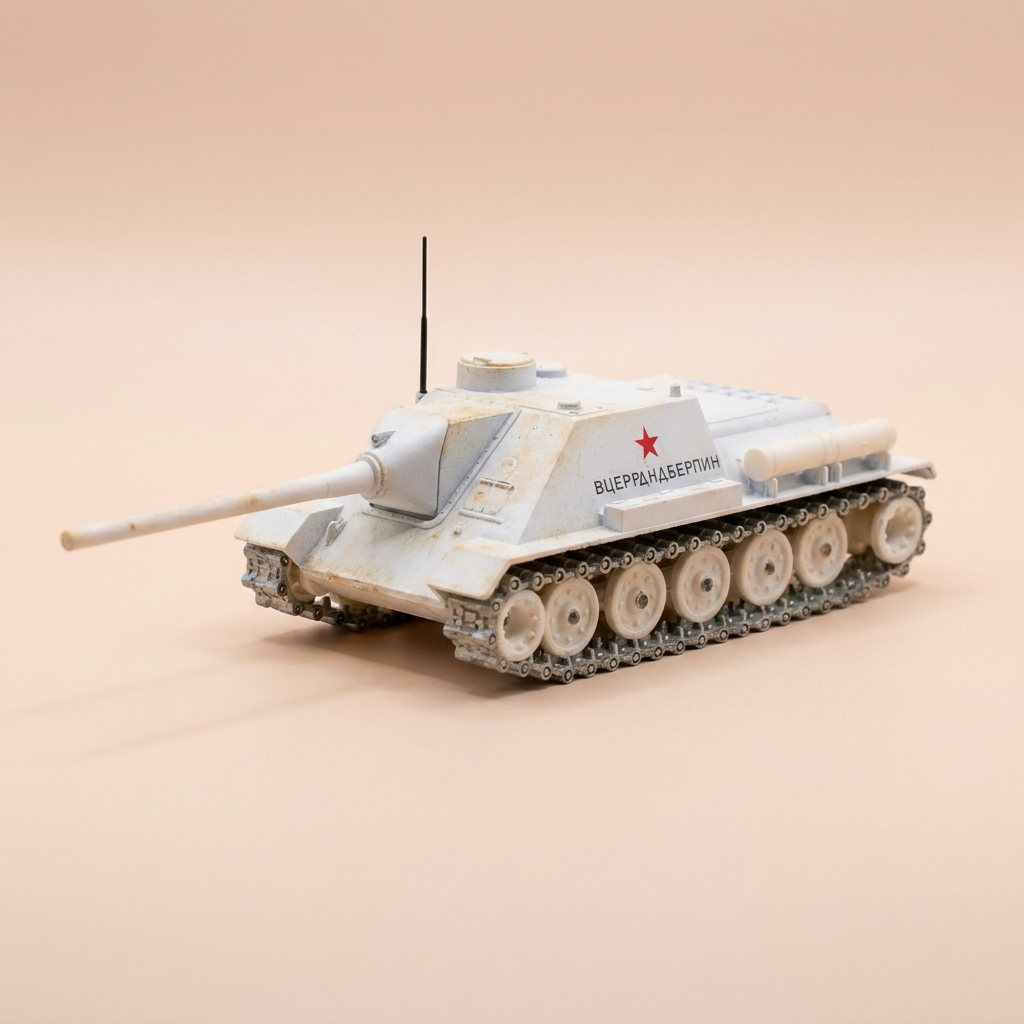 Voiture miniature - Char militaire SU 100 (URSS) - Solido (fabrication française) - boite N°BT7700 (char tâché)