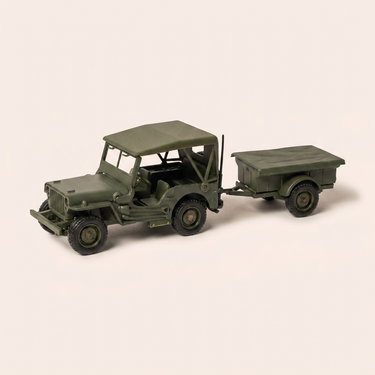 Voiture miniature - Jeep Willys militaire et sa remorque - Solido (fabrication ?) - boite N°CK4691