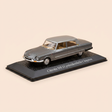 Voiture miniature - Citroën DS 21 Présidentielle Chapron grise (collection Presidential CARS) - Visite de Nixon avec Charles de Gaulle en 1969