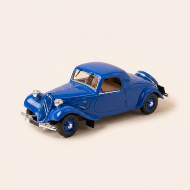 Voiture miniature - Citroën Traction 11 B coupé bleue de 1938 (boite plexi)