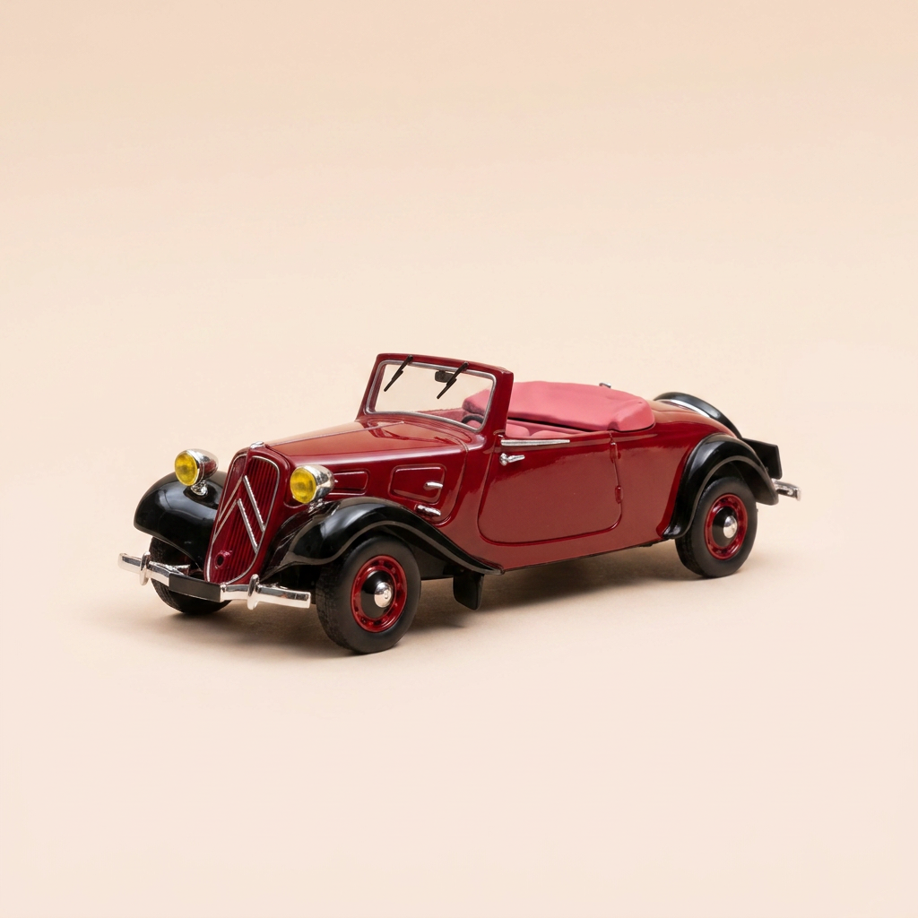 Citroën Traction 11 B Cabriolet bordeaux vu 1939 (Plexibox)
