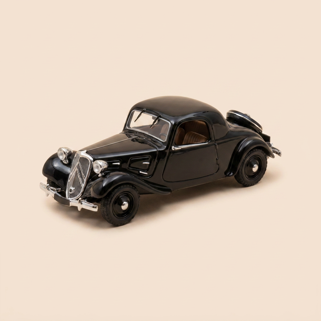 Citroën Traction-Avant 7C Faux-Cabriolet zwart uit 1934 (plexi doos)