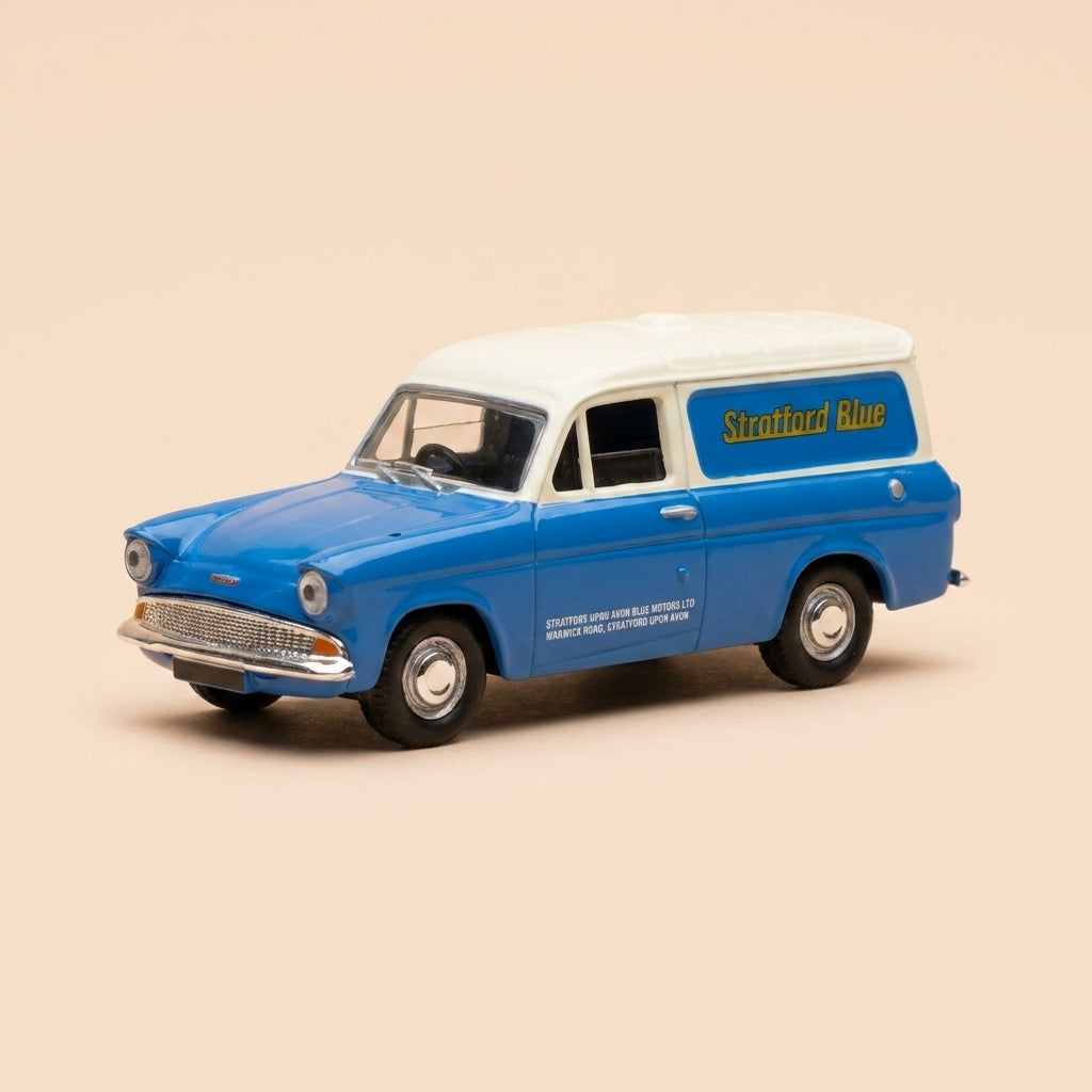 Furgão Ford Anglia azul e branco - referência Vanguards VA00414