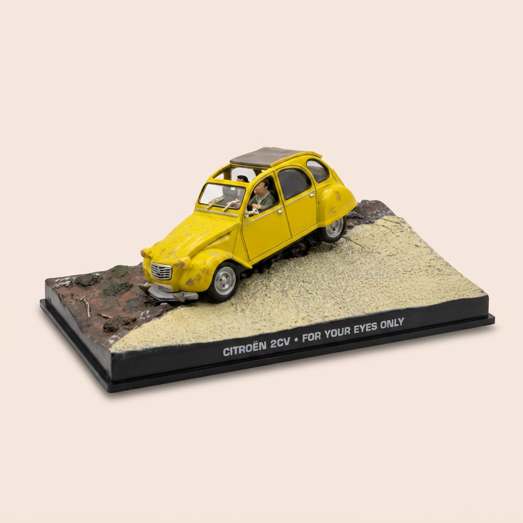 Citroën 2 CV jaune - JAMES BOND - RIEN QUE POUR VOS YEUX (For your eyes only)