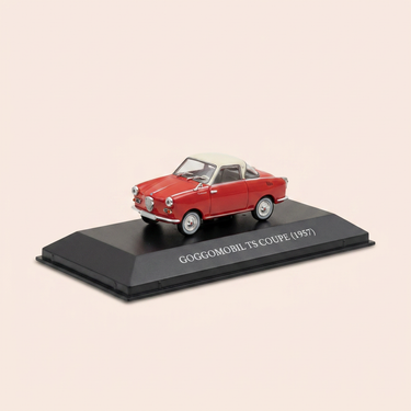 Voiture miniature - Micro voiture d'antan Goggomobil TS coupé rouge de 1957 - voiture allemande