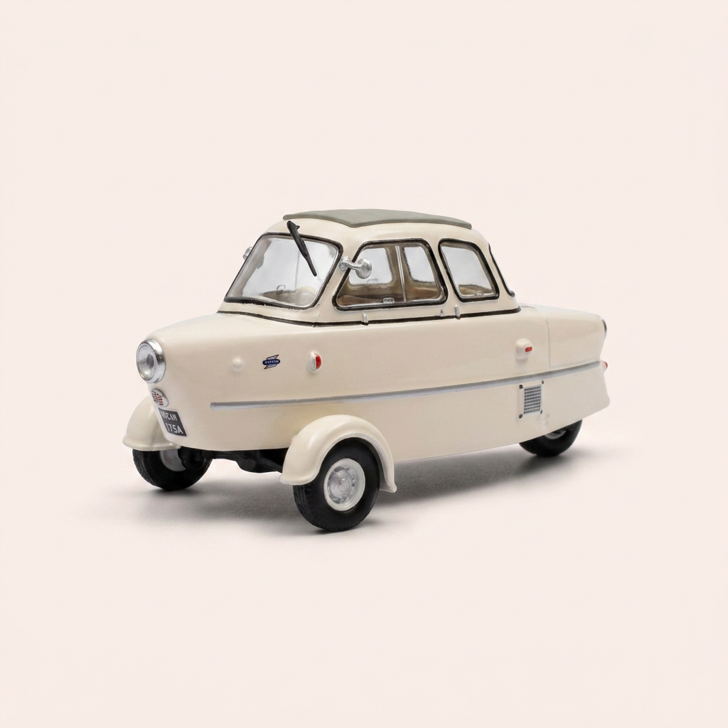 Micro voiture d'antan SNCAN Inter 175A Berline blanche de 1953 - voiture française