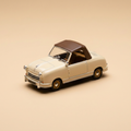 Voiture miniature - Micro voiture d'antan De Rovin D4 beige et capote marron de 1953 - voiture française