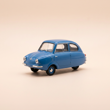 Voiture miniature - Micro voiture d'antan Fuldamobil S7 bleue de 1957 - voiture allemande