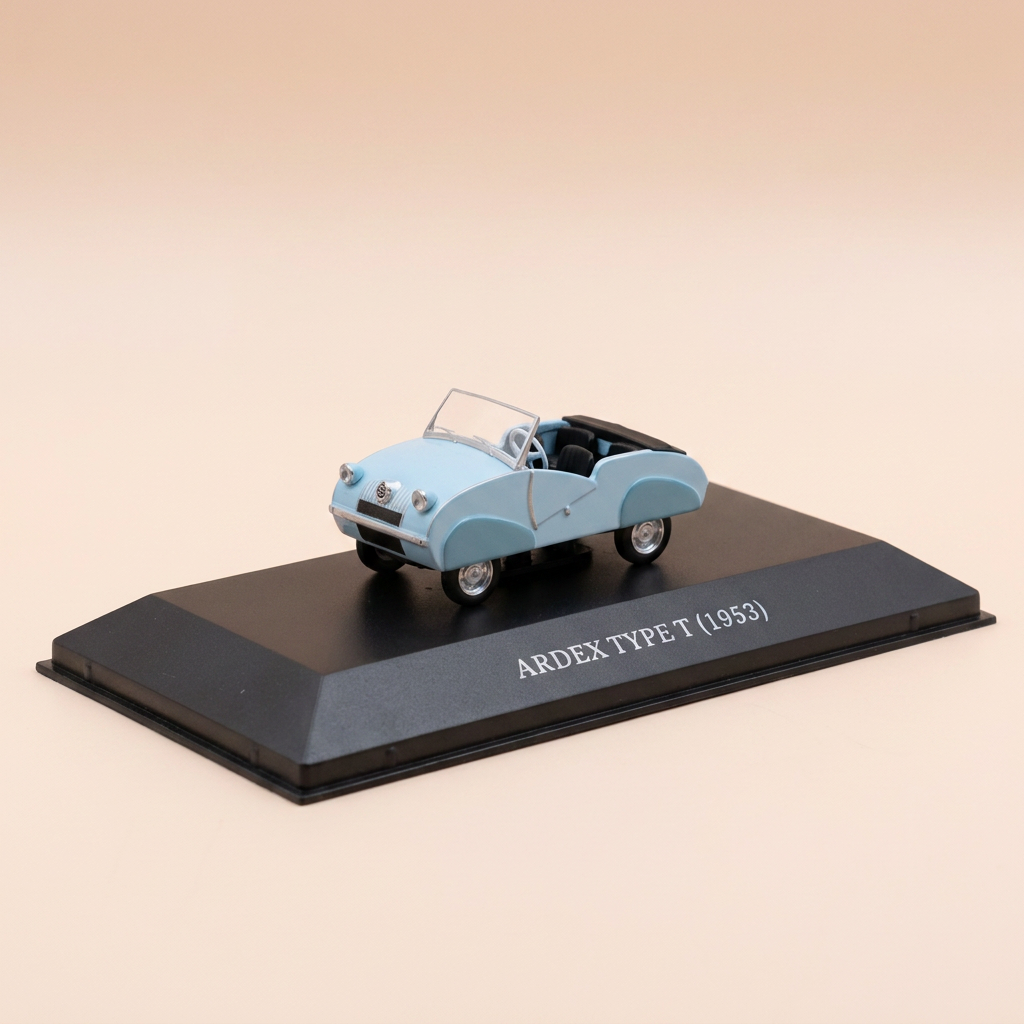 Micro voiture d'antan Ardex type T bleue de 1953 - voiture française