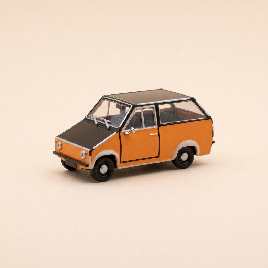 1973 AWS Shopper Vintage Micro Car in Orange and Black - German Car