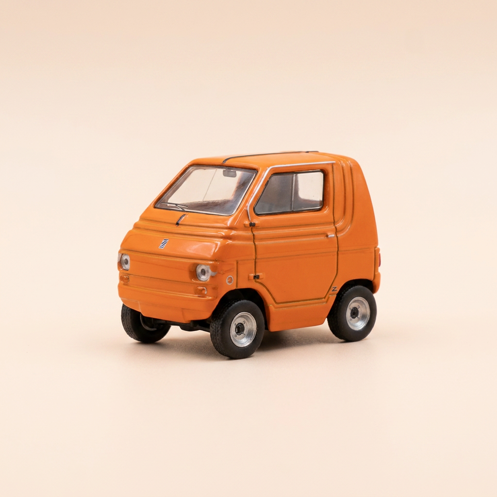 Micro auto d'epoca Zagato Zele arancione del 1974 - auto italiana