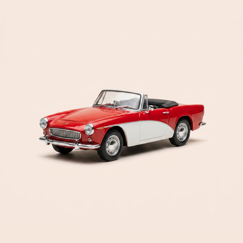 Vintage Micro Car PTV 250 Red and Pale Beige from 1959 - Spanish Car