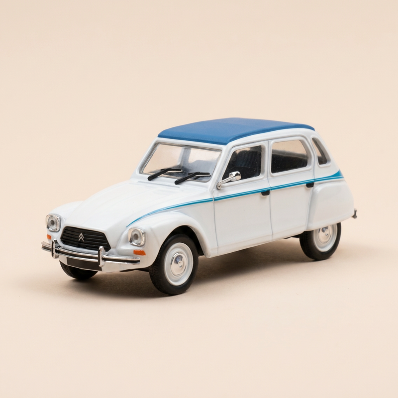 Citroën Dyane Côte d'Azur blanca con ribete azul - NOREV (coche en caja de cartón)