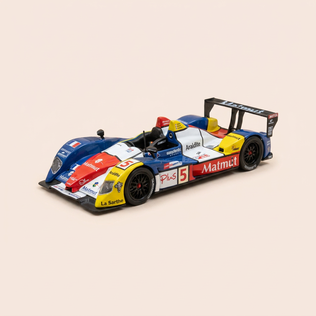 Courage Oreca LC70 azul, blanco, rojo y amarillo número 5 - 24 horas de Le Mans 2008