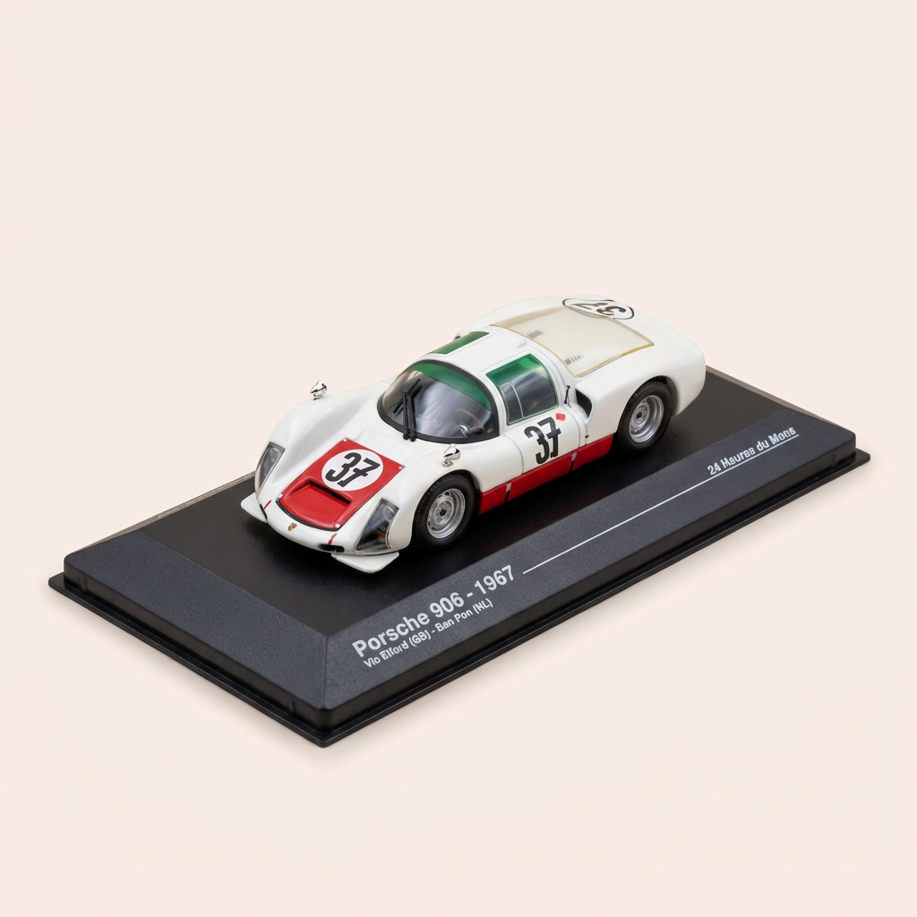 Porsche 906 blanco y rojo número 37 - 24 horas de Le Mans de 1967