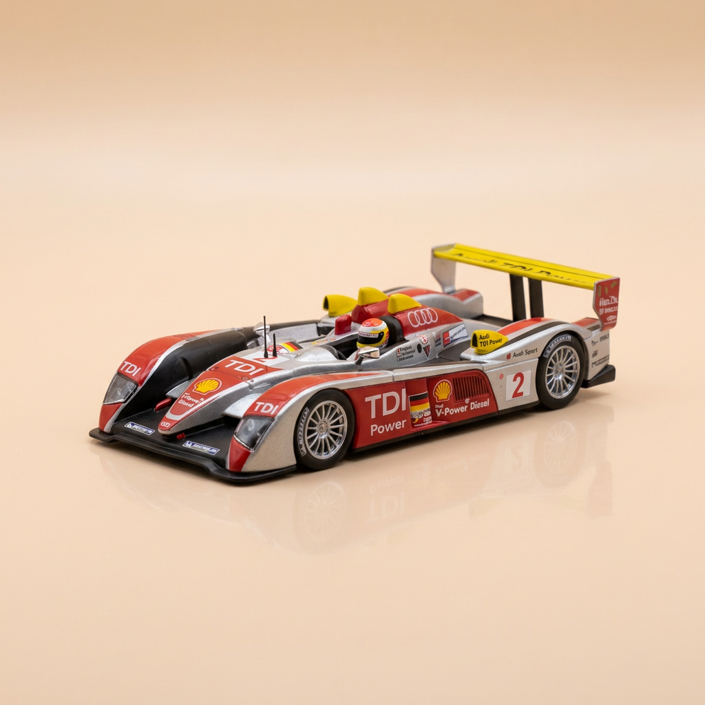 Audi R10 TDI gris y rojo número 2 - 24 horas de Le Mans de 2008