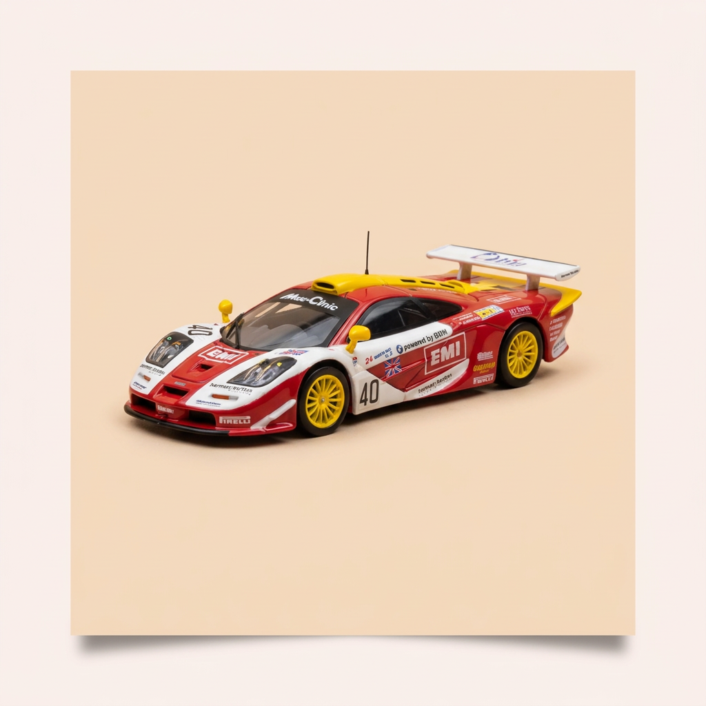 McLaren F1 GTR rojo, blanco y amarillo número 40 - 24 horas de Le Mans 1998