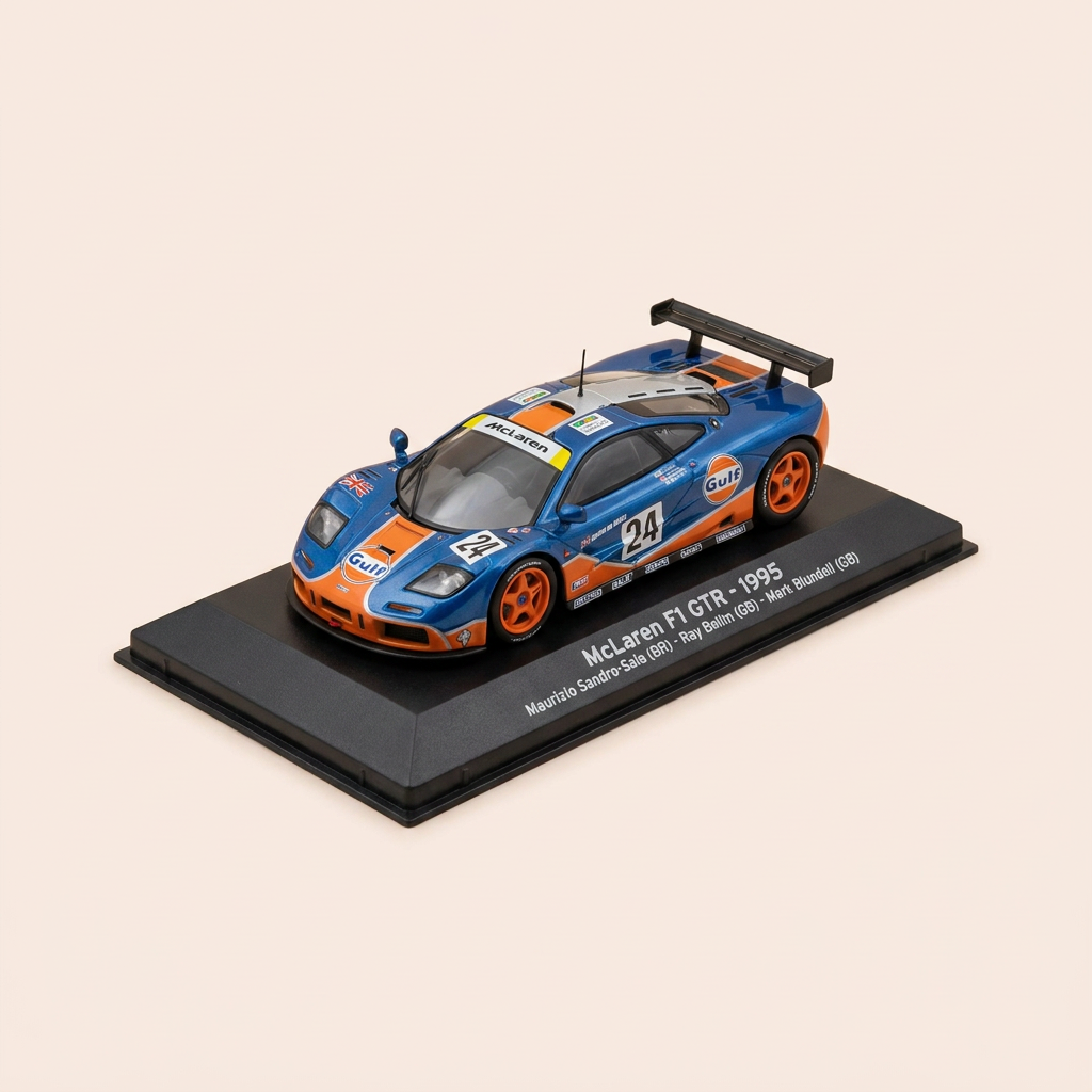 McLaren F1 GTR azul, gris y naranja número 24 - 24 horas de Le Mans 1995