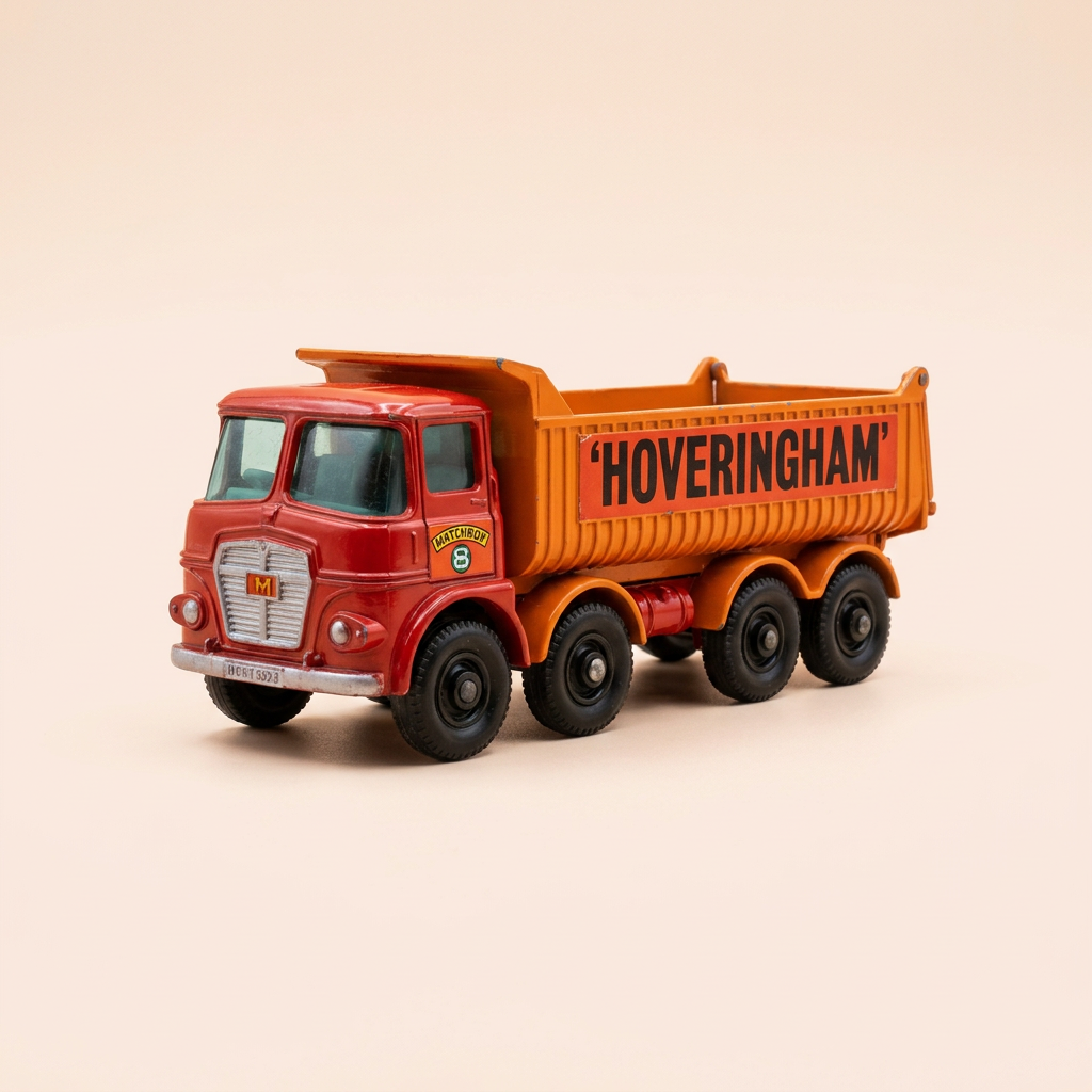 Camion benne orange 8 - Wheel Tipper Truck - HOVERINGHAM TIPPER - Matchbox référence K-1 (fabrication en Angleterre)