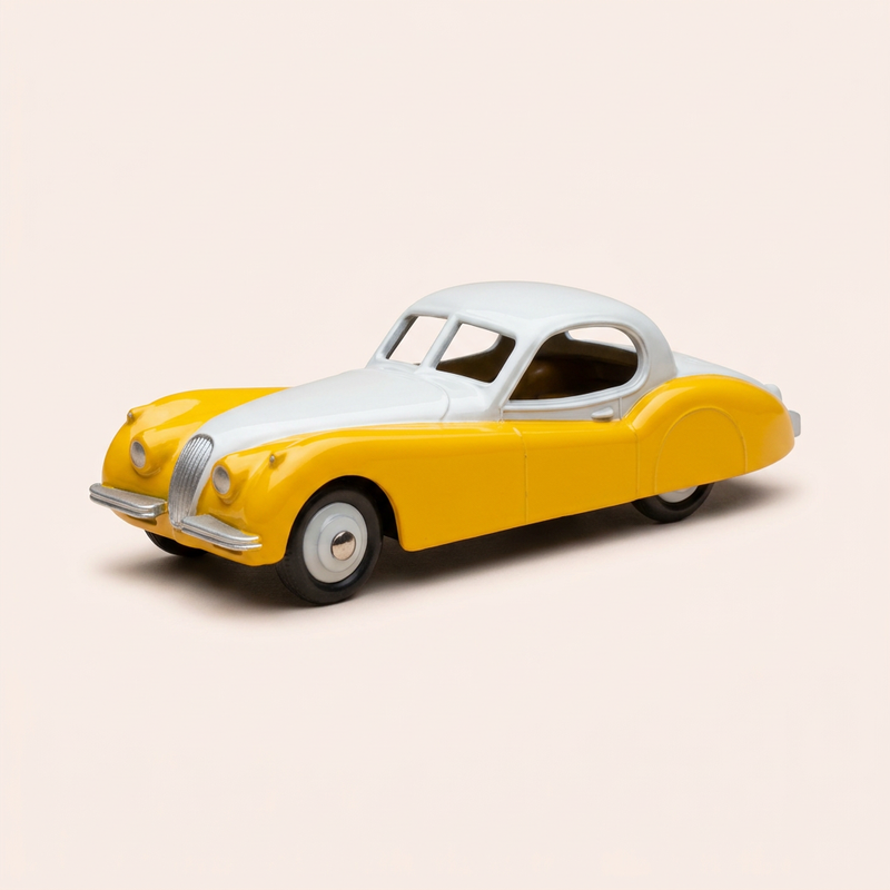 Jaguar XK120 Coupé zweifarbig gelb und grau - DAN-TOYS Referenz DAN-259