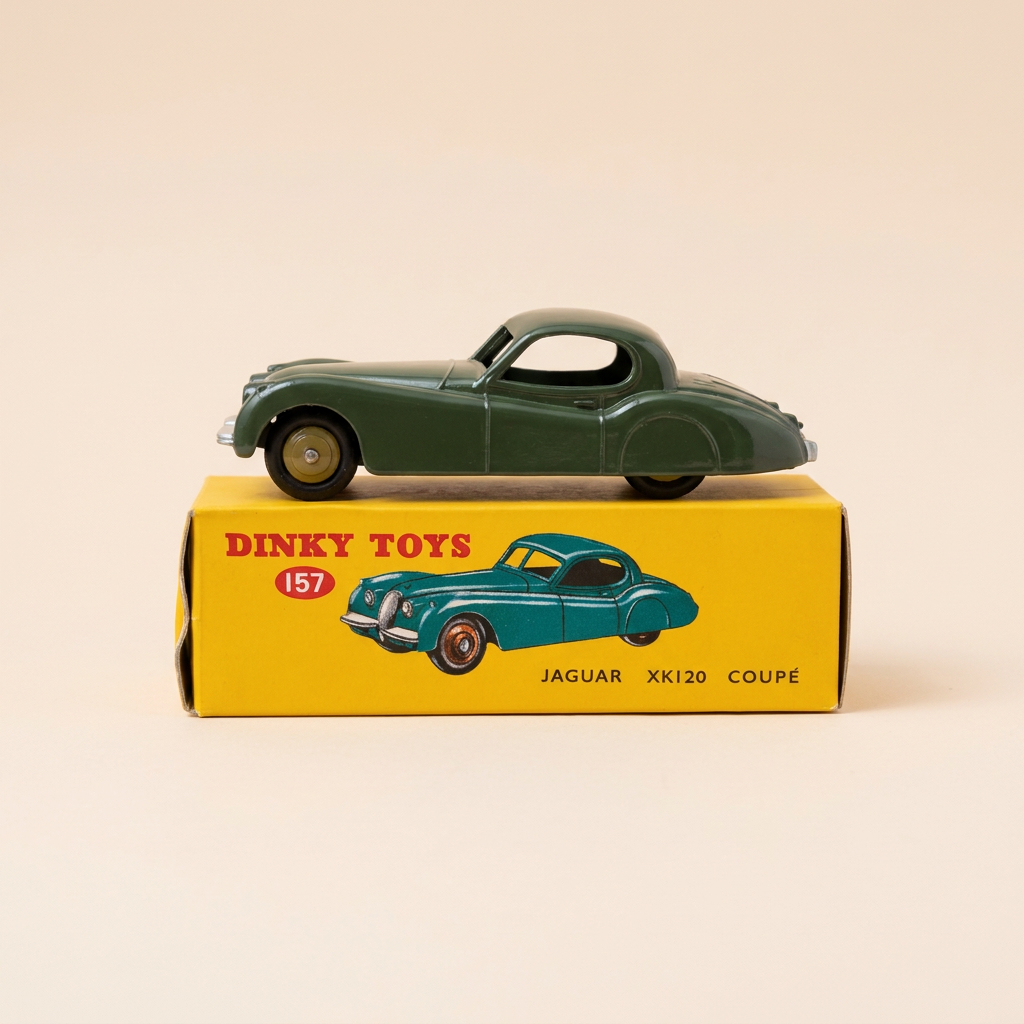 Jaguar XK120 coupé verte foncée - Dinky-Toys (Editions Atlas) - N°157