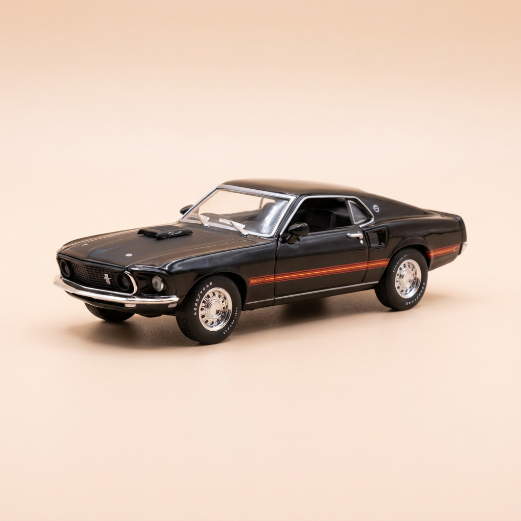 Ford Mustang Mach 1 noire de 1969 (voiture américaine)