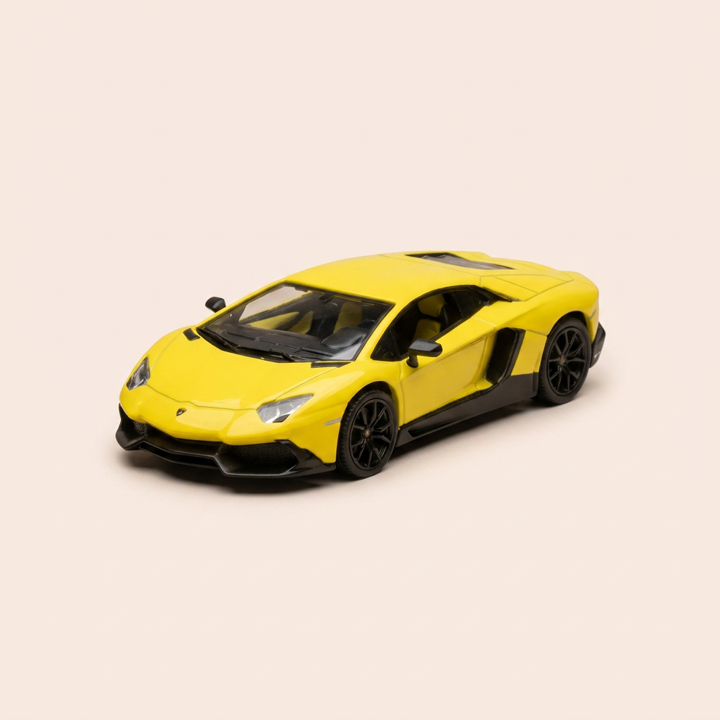 Lamborghini Aventador LP 720-4 50ème Anniversario jaune de 2013 (logo à droite sur le socle)