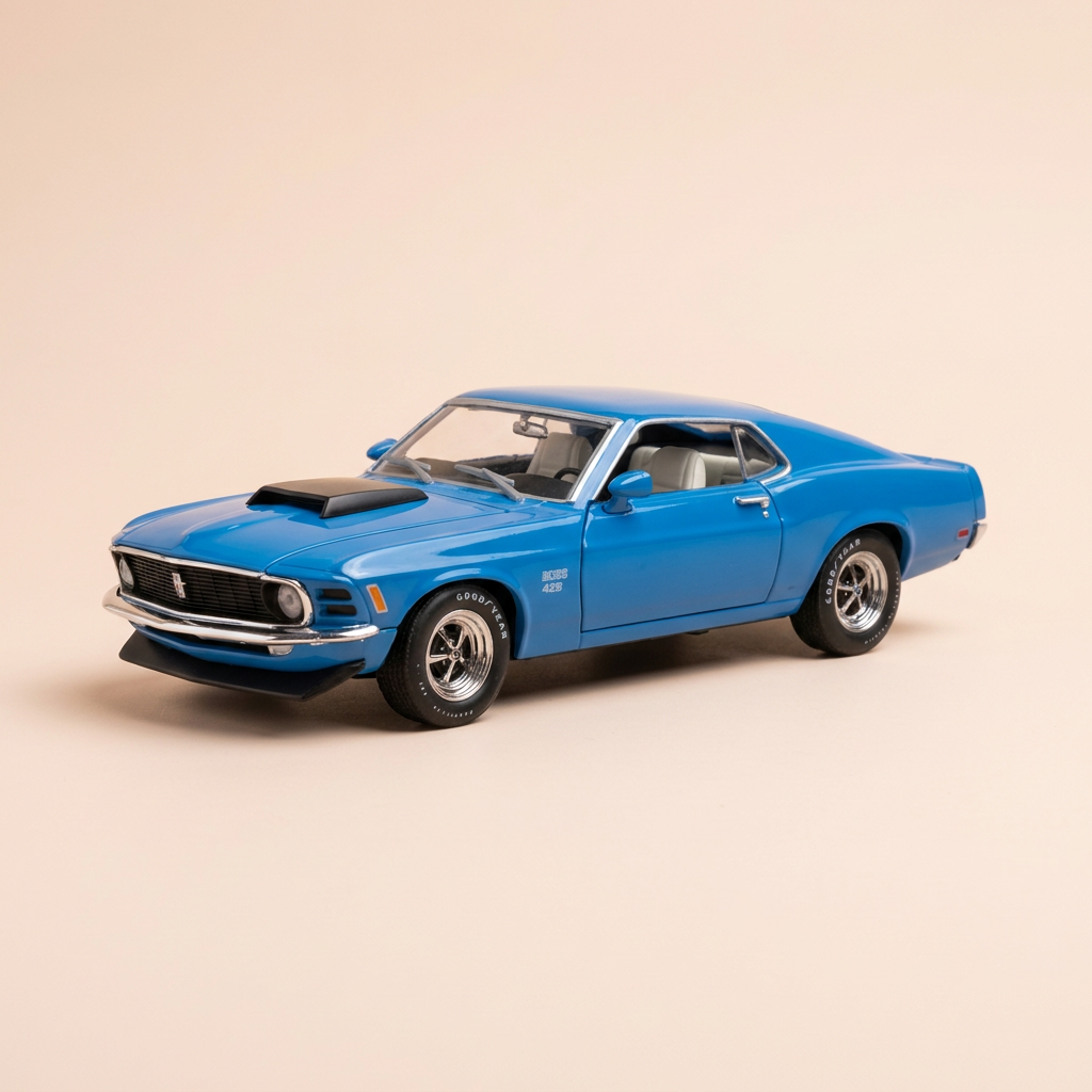 Ford Mustang Boss 429 bleue de 1970 (voiture américaine)