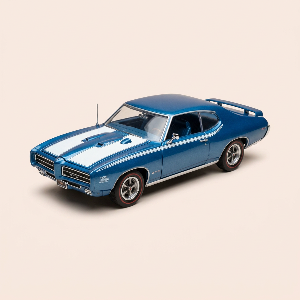 1969 Blue and White Pontiac GTO Royal Bobcat (American Car)