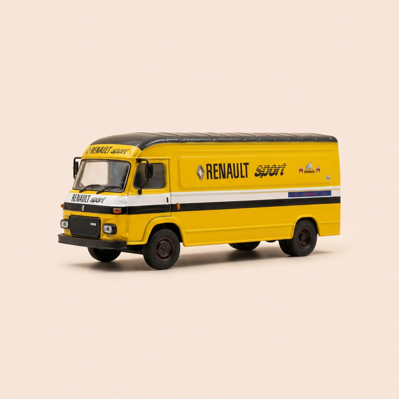 Fourgon Saviem SB2 long - Renault Sport giel-orange vu 1978