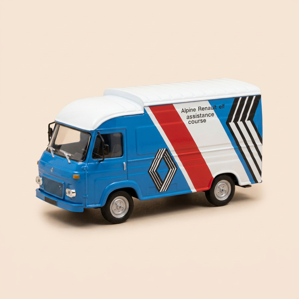 Fourgon Saviem SG2 - Renault - bleu, blanc et rouge - Assistance course Alpine rallye de Monté-Carlo de 1973 - IXO