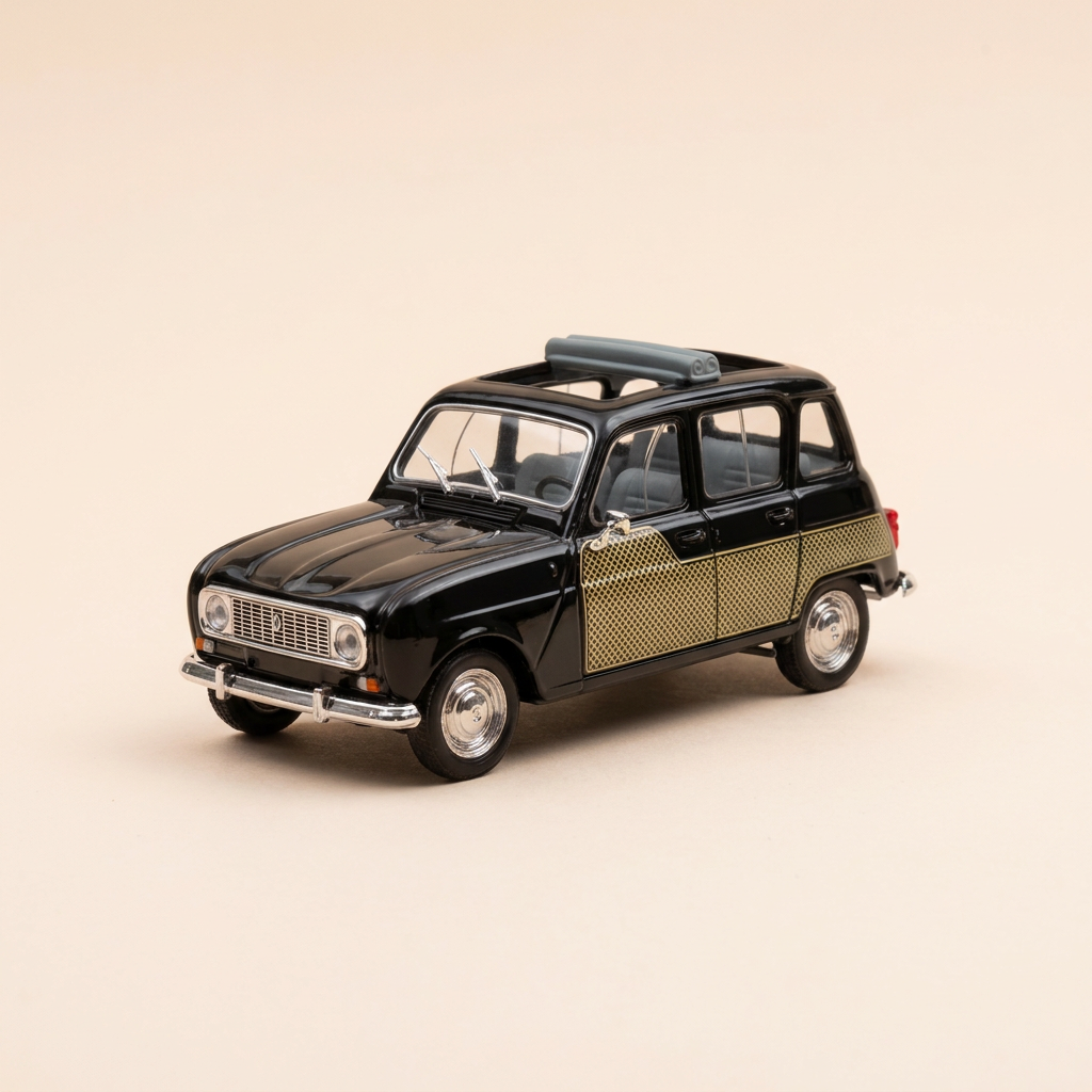 Renault 4L Parisienne noire et damiers noirs et verts? - Solido référence 4545