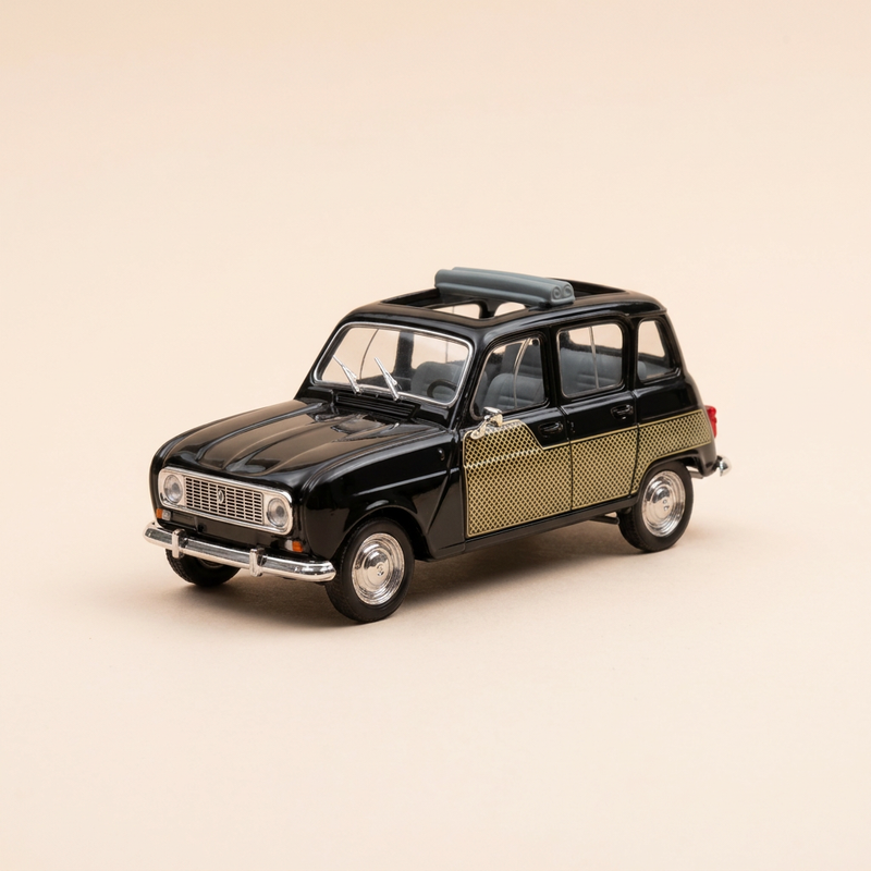 Renault 4L Parisienne noire et damiers noirs et verts? - Solido référence 4545
