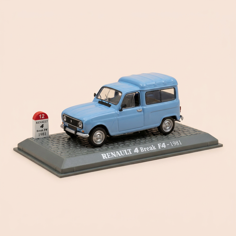 Renault 4 break F4 bleue de 1981 (vitré à l'arrière)