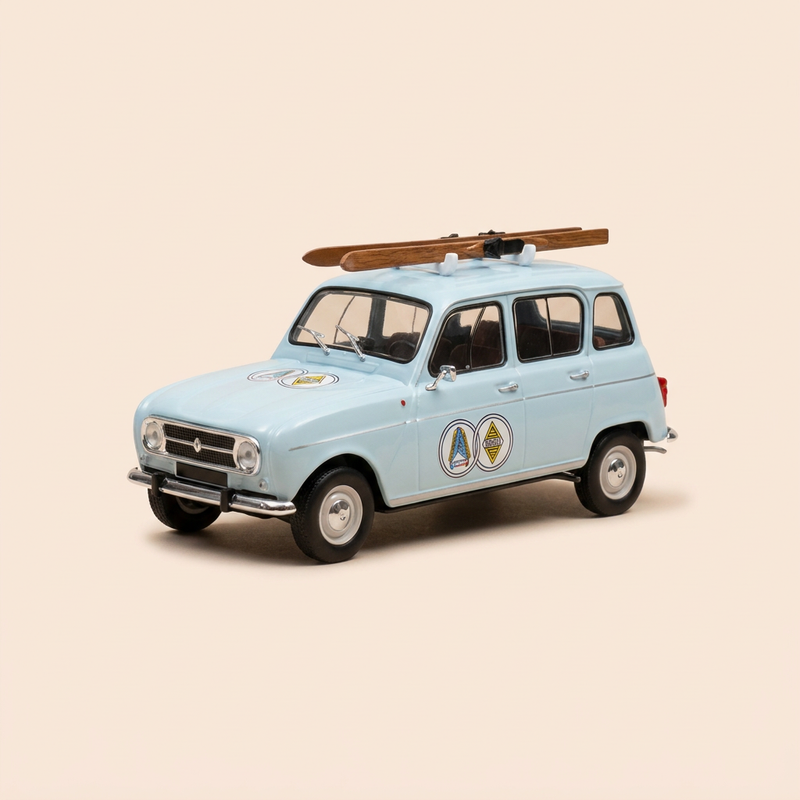 Renault 4 bleue claire championnat du monde de ski alpin
