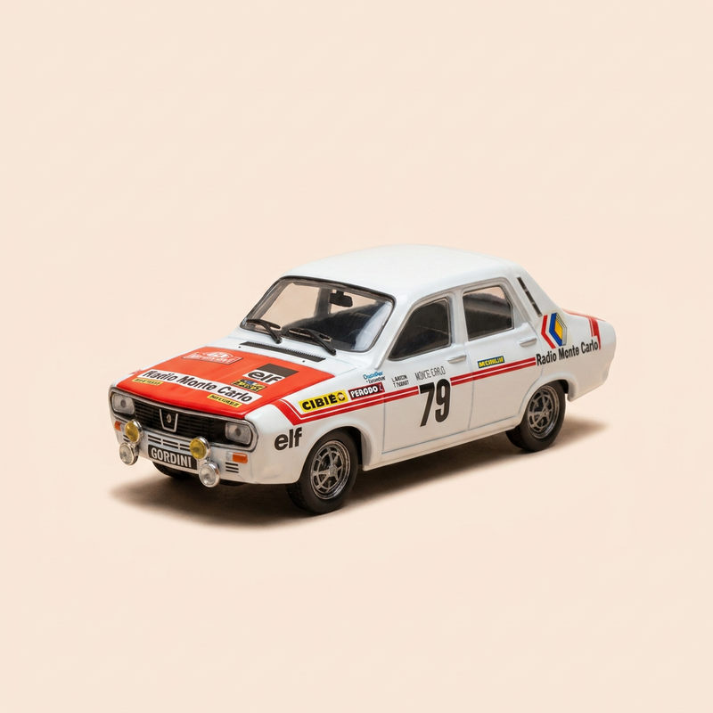 Renault 12 Gordini blanche et rouge numéro 79 (coffret boite rectangle)