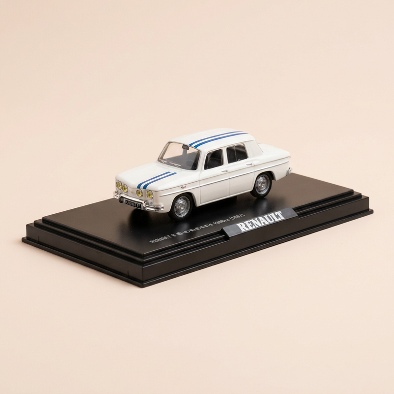 Renault 8 Gordini 1300 cc blanche et liserets bleus de 1967 - NOREV (coffret boite rectangle)