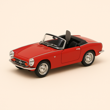 Photo professionnelle de la voiture miniature Honda S800 Rouge De 1966 Echelle 1 24Eme - Image clean haute qualité