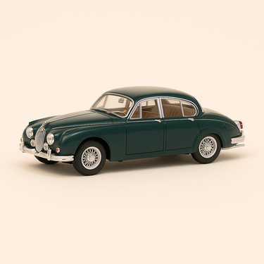 Photo professionnelle de la voiture miniature Jaguar Mark 2 Verte Foncee De 1960 Echelle 1 24Eme - Image clean haute qualité